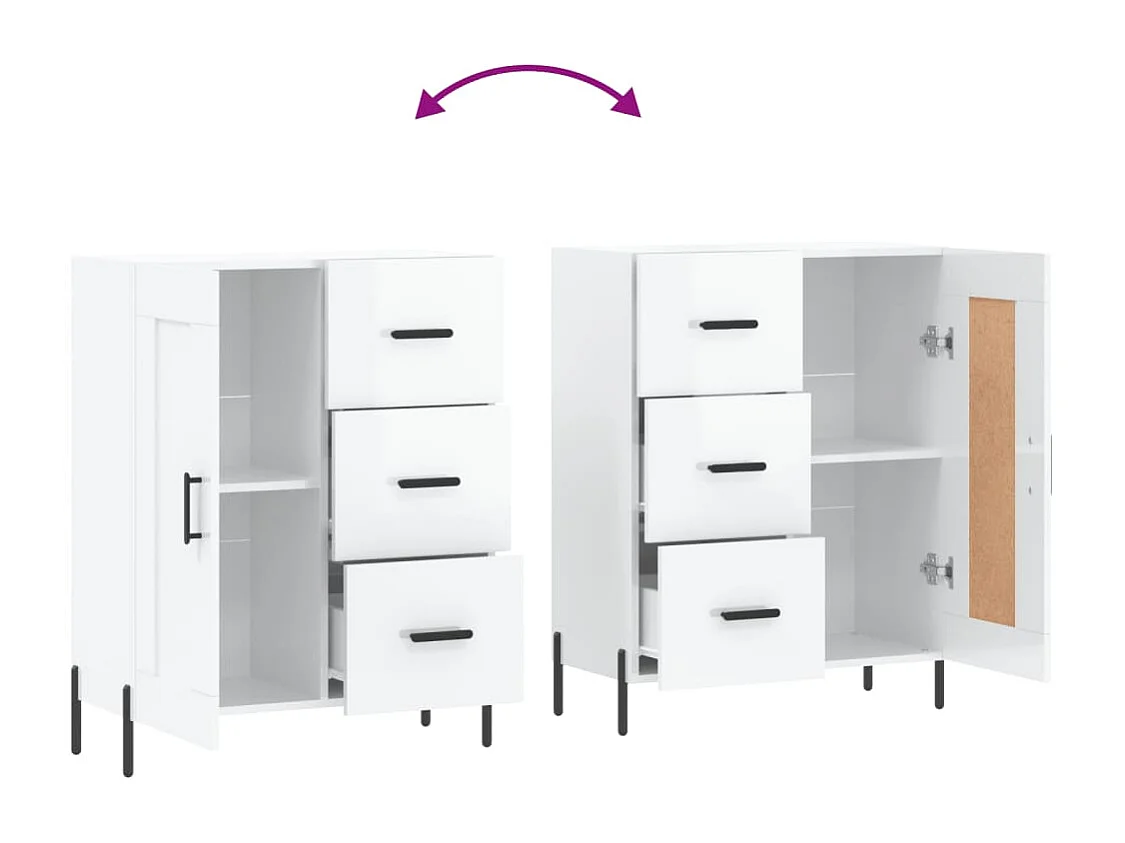 Sideboard Hochglanz-Weiß 69,5x34x90 cm Holzwerkstoff