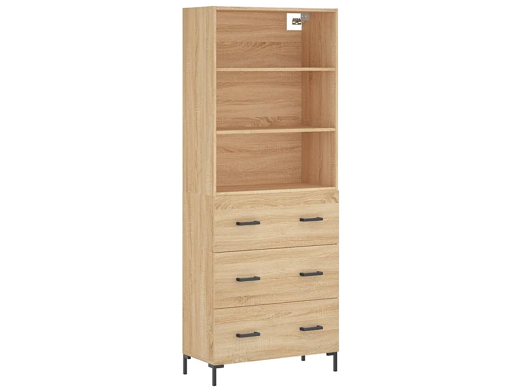 Buffet haut Chêne sonoma 69,5x34x180 cm Bois d'ingénierie