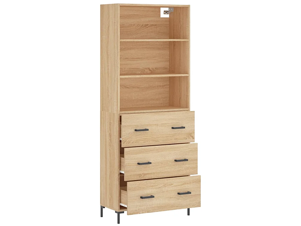 Buffet haut Chêne sonoma 69,5x34x180 cm Bois d'ingénierie