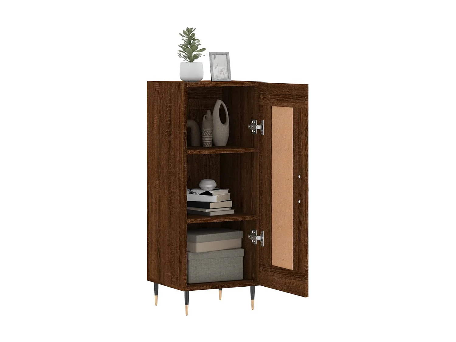 Sideboard Braun Eichen-Optik 34,5x34x90 cm Holzwerkstoff