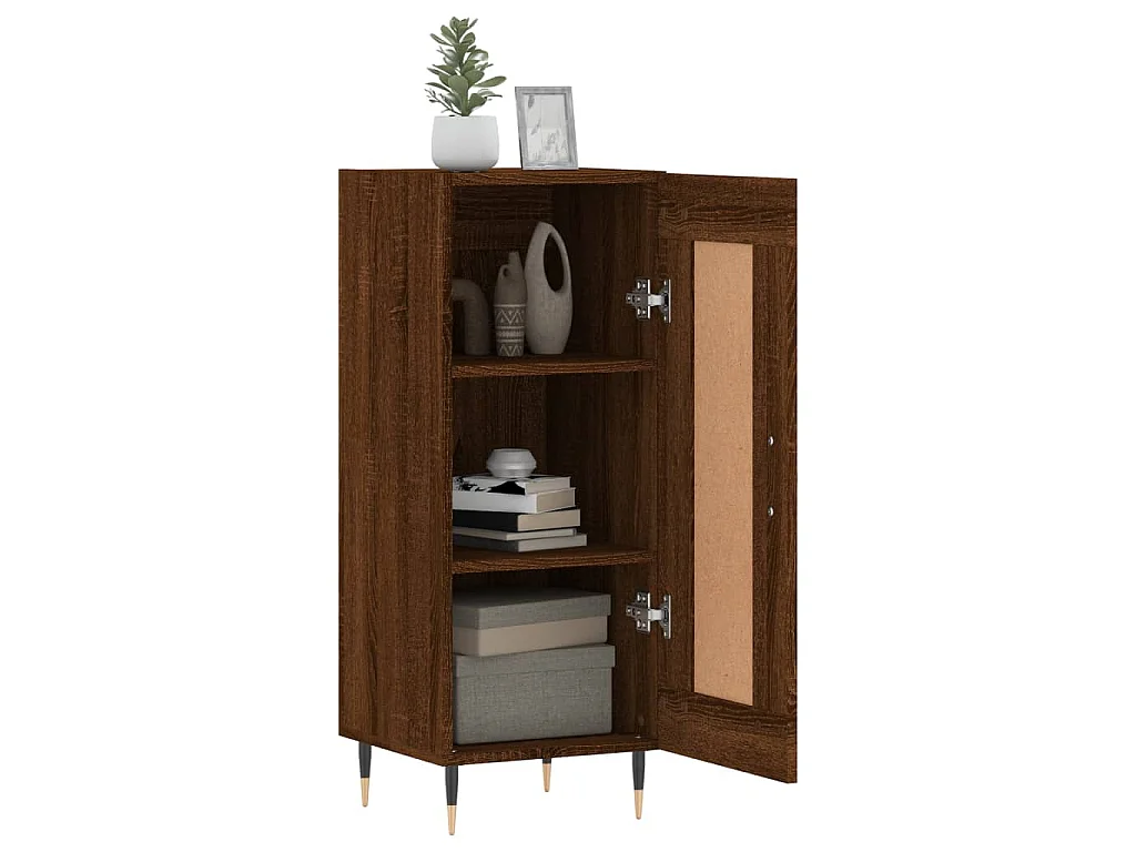 Dressoir 34,5x34x90 cm bewerkt hout bruin eikenkleur