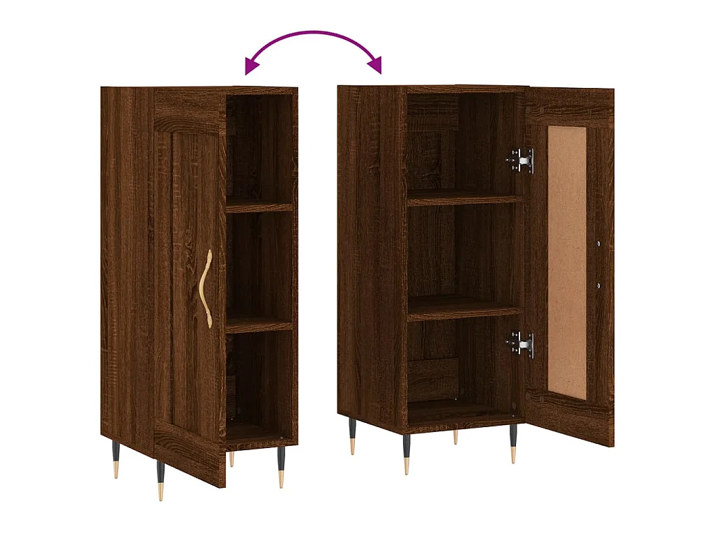 Dressoir 34,5x34x90 cm bewerkt hout bruin eikenkleur