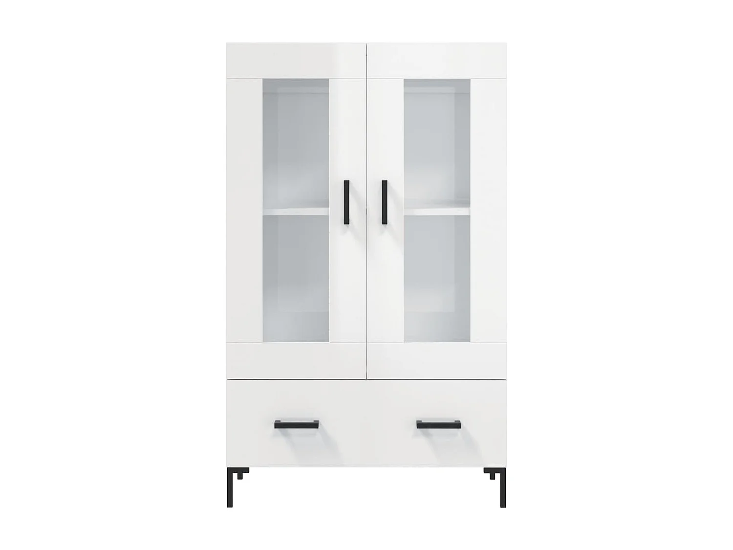 Buffet haut blanc brillant 69,5x31x115 cm bois d'ingénierie
