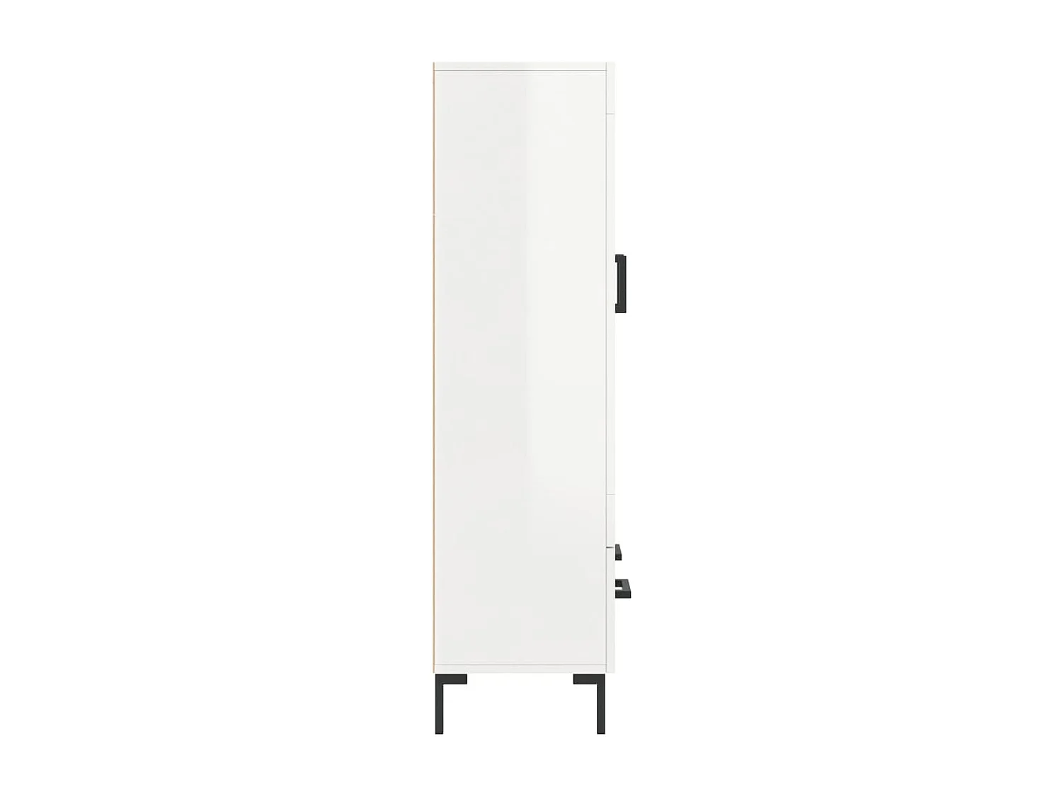 Buffet haut blanc brillant 69,5x31x115 cm bois d'ingénierie