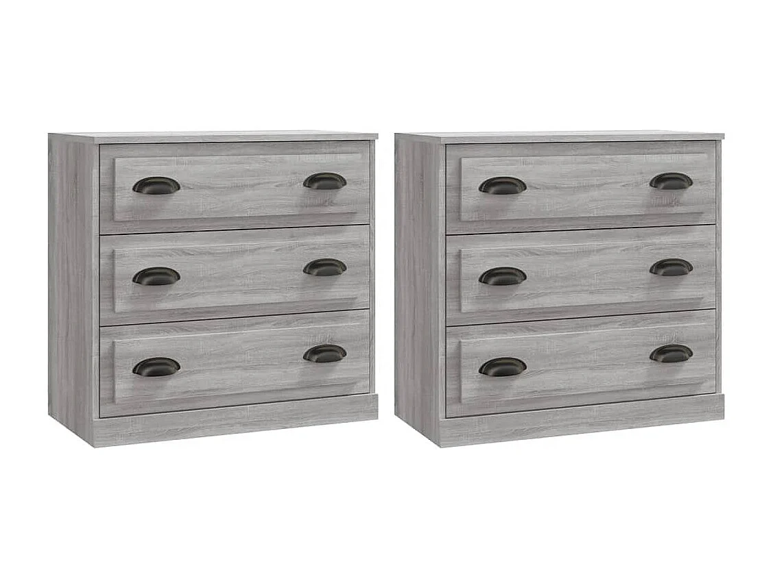 Buffets 2 pcs sonoma gris bois d'ingénierie