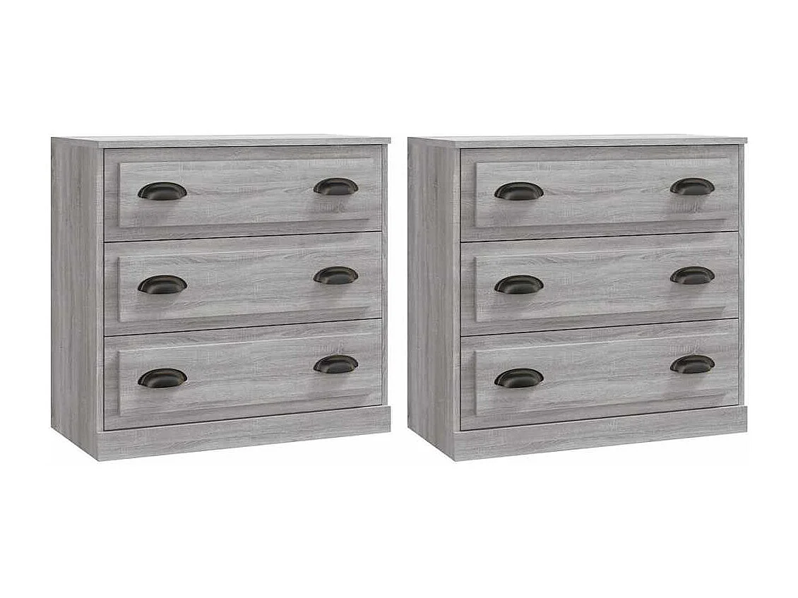 Buffets 2 pcs sonoma gris bois d'ingénierie