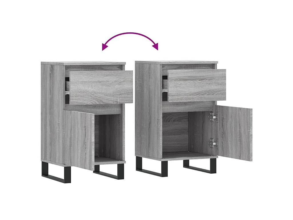 Credenza Grigio Sonoma 40x35x70 cm in Legno Multistrato