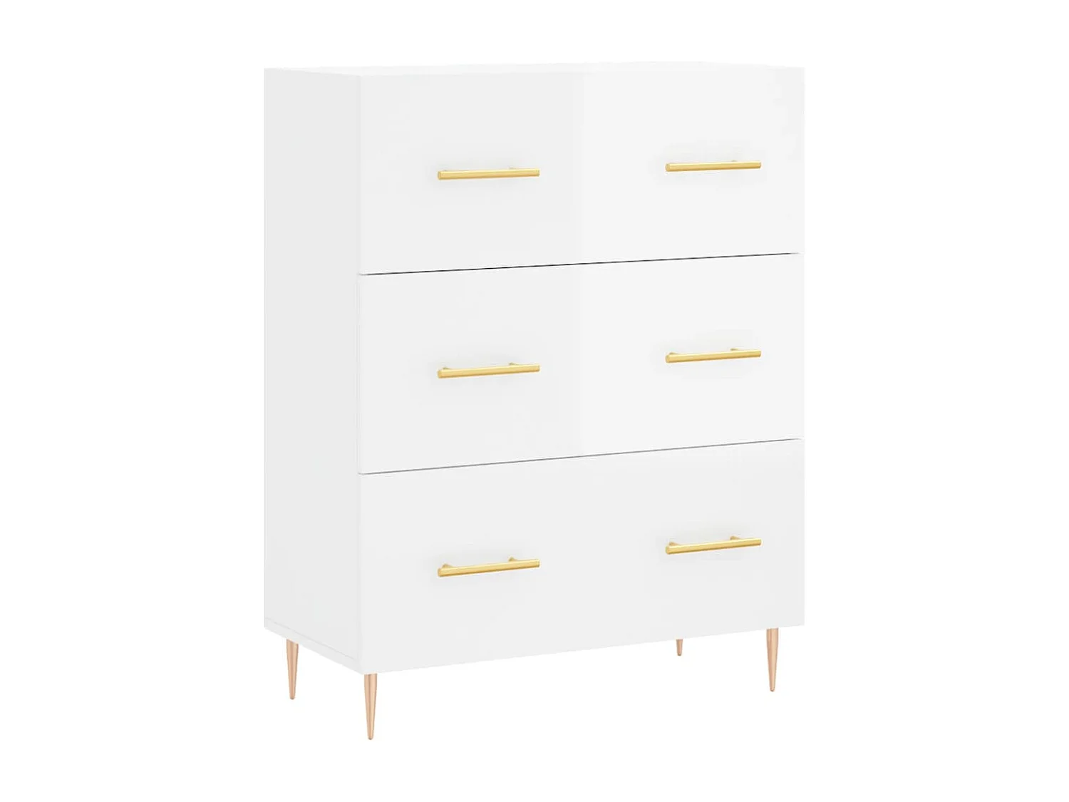 Credenza 69,5x34x90 cm in Legno Multistrato Bianco Lucido