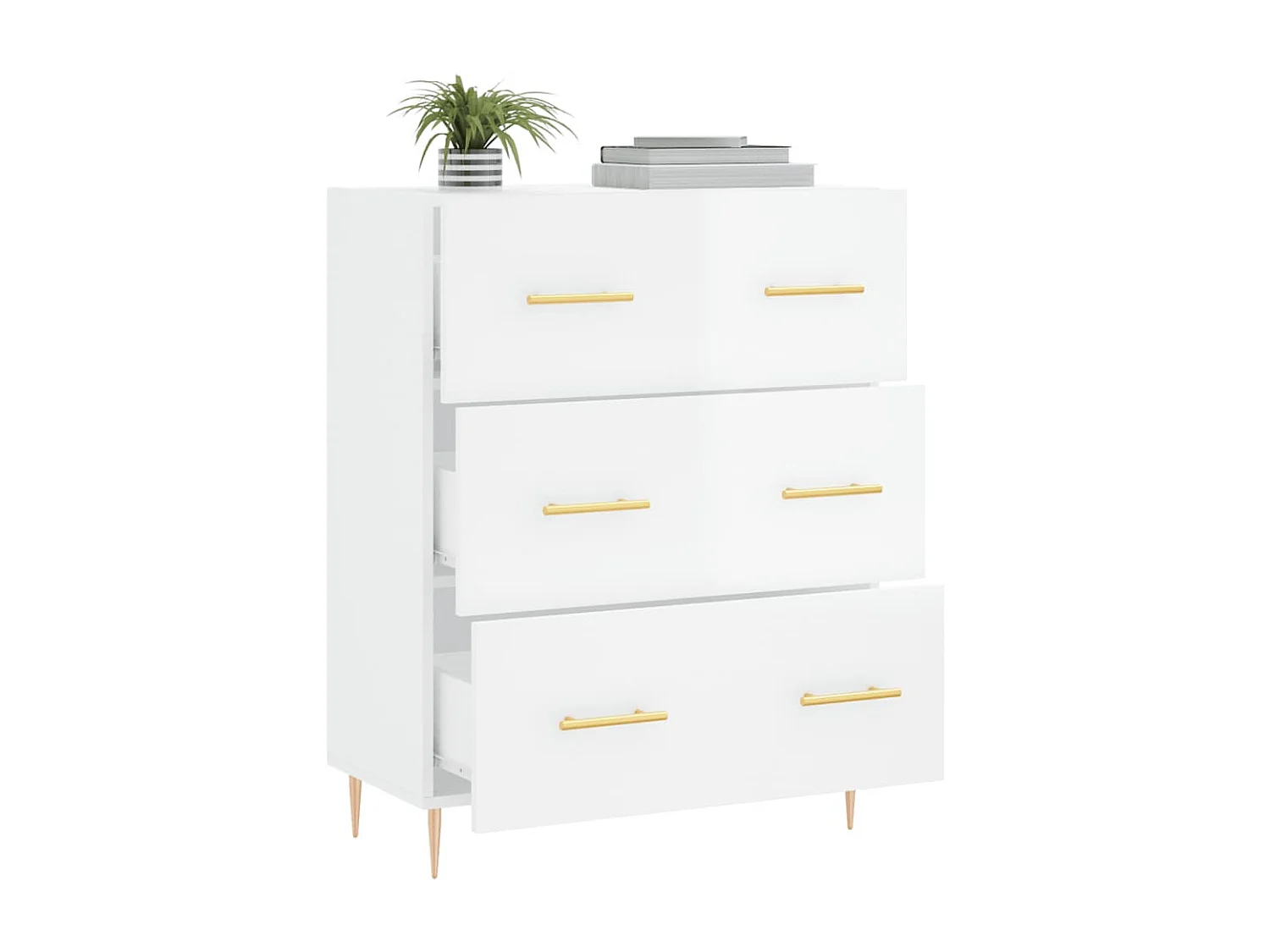Credenza 69,5x34x90 cm in Legno Multistrato Bianco Lucido