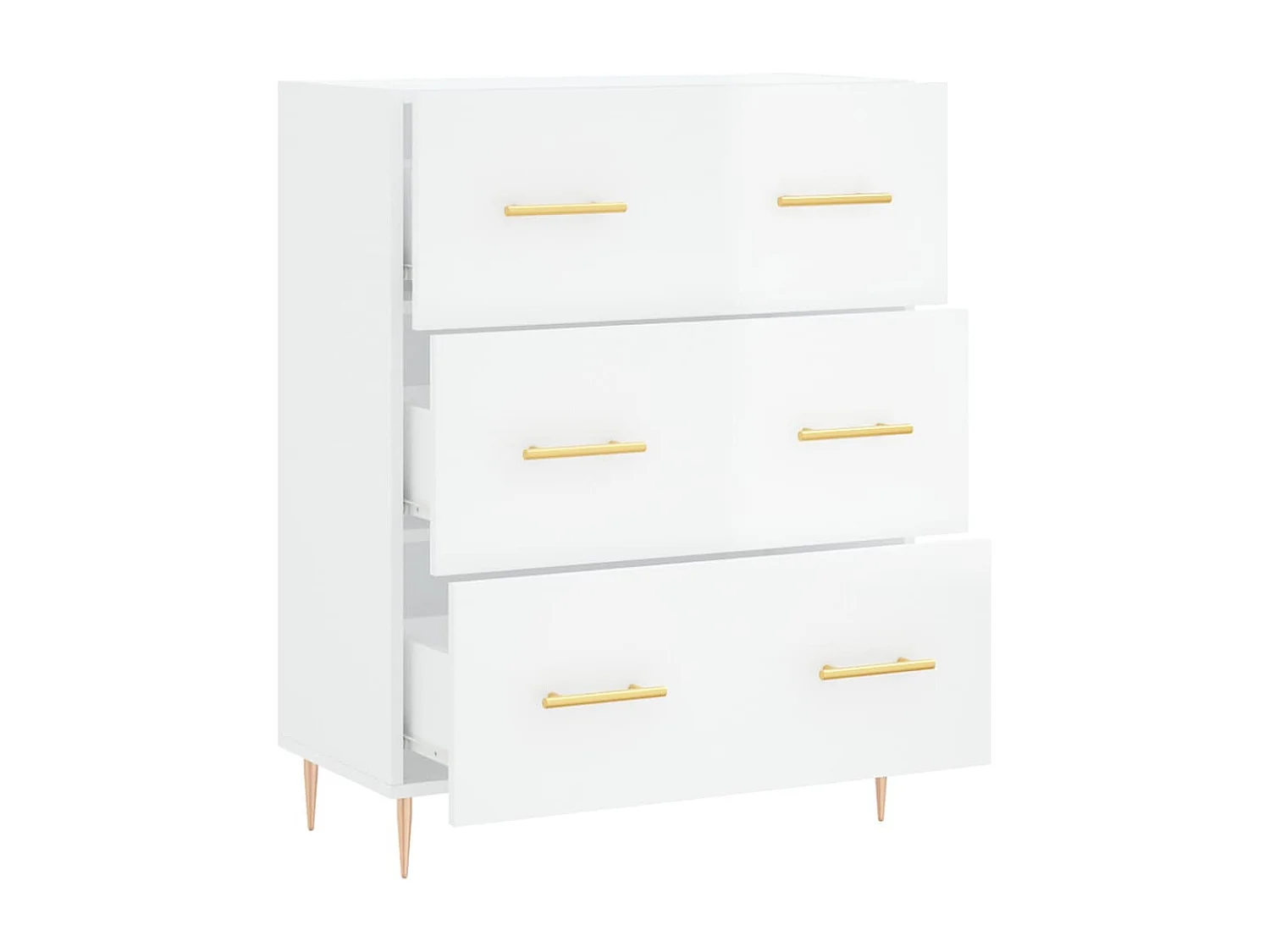 Credenza 69,5x34x90 cm in Legno Multistrato Bianco Lucido