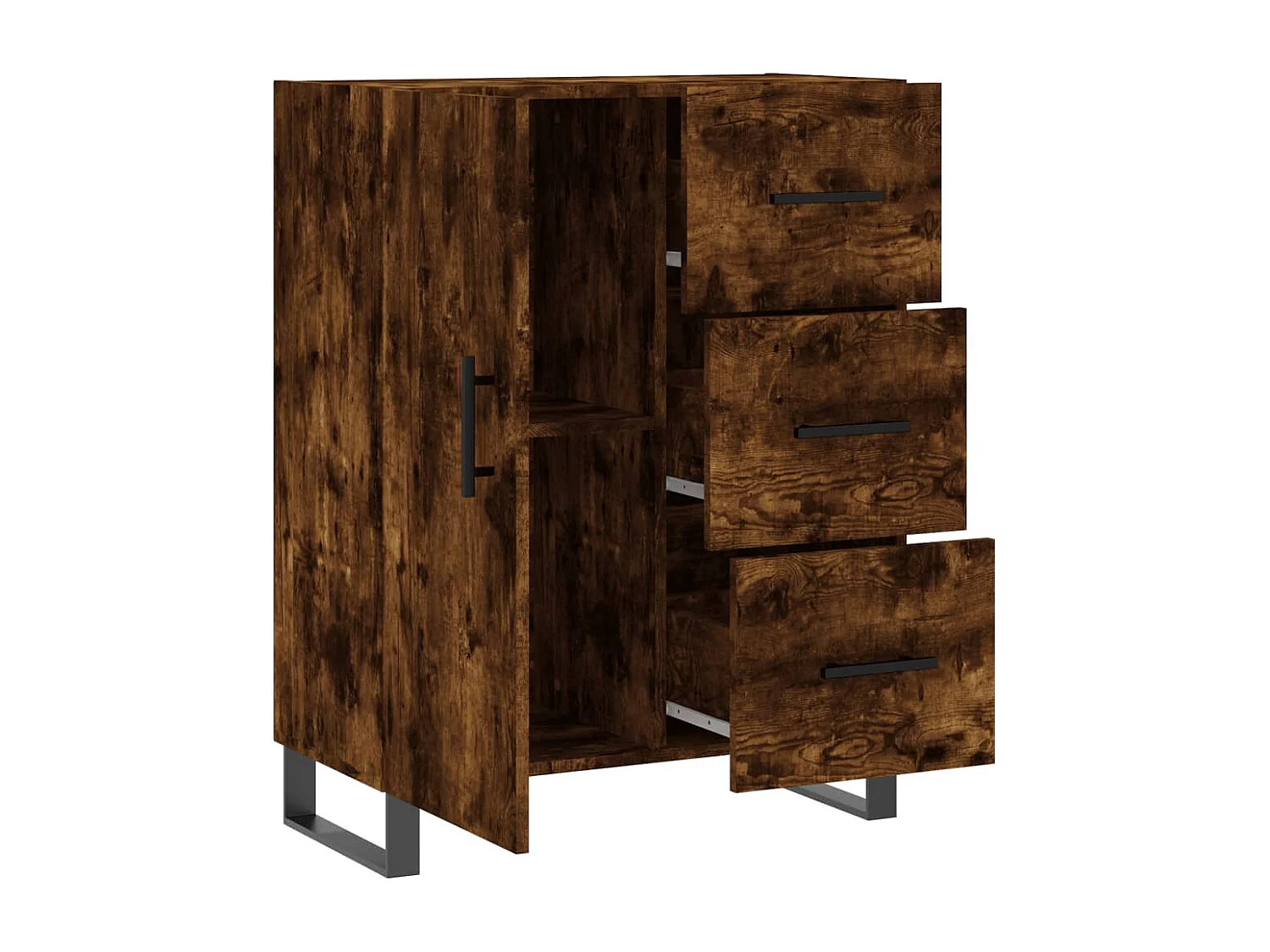 Buffet chêne fumé 69,5x34x90 cm bois d'ingénierie