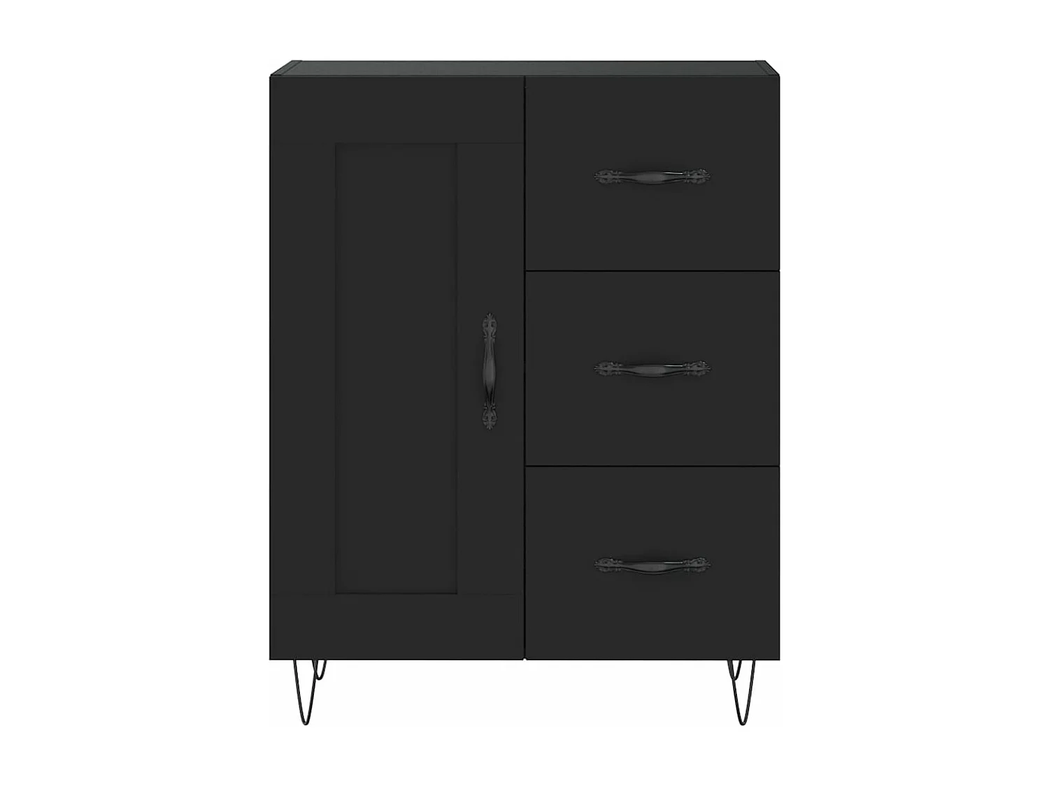 Highboard Schwarz 69,5x34x180 cm Holzwerkstoff