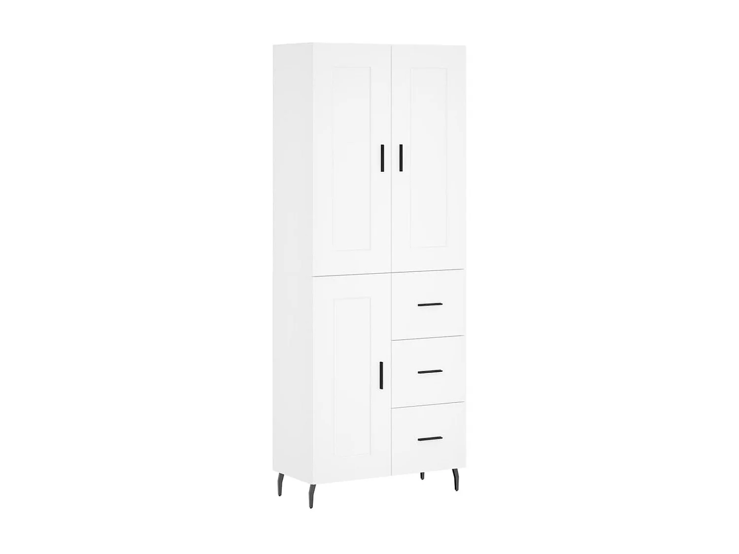 Credenza Bianca 69,5x34x180 cm in Legno Multistrato