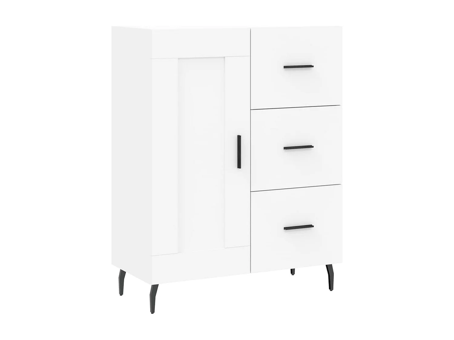 Credenza Bianca 69,5x34x180 cm in Legno Multistrato