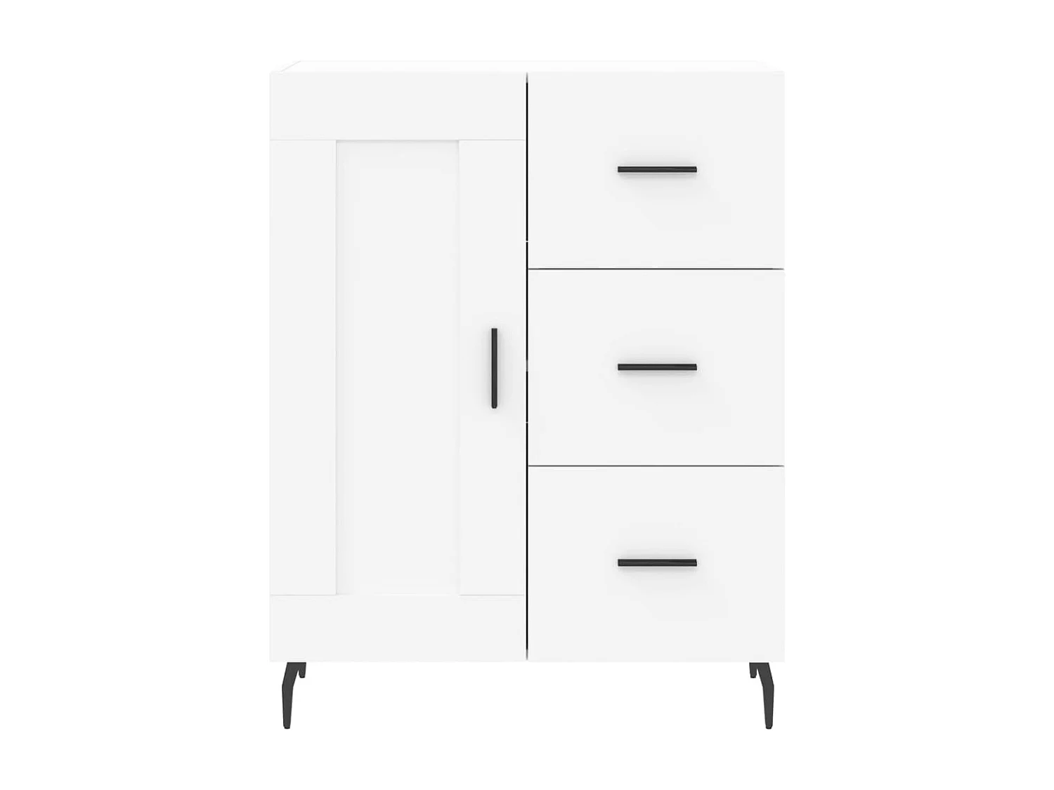 Credenza Bianca 69,5x34x180 cm in Legno Multistrato