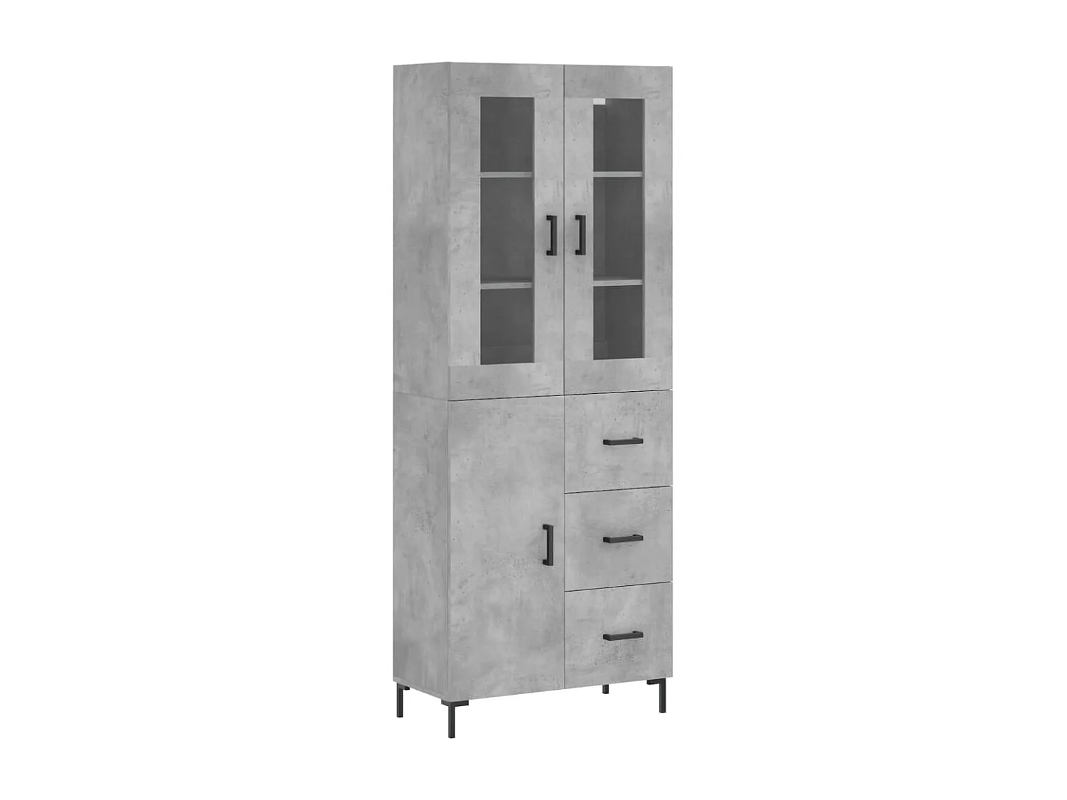 Highboard Betongrau 69,5x34x180 cm Holzwerkstoff