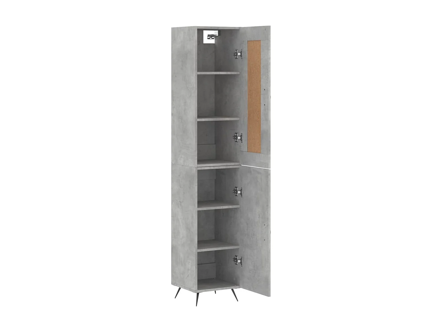Buffet haut Gris béton 34,5x34x180 cm Bois d'ingénierie