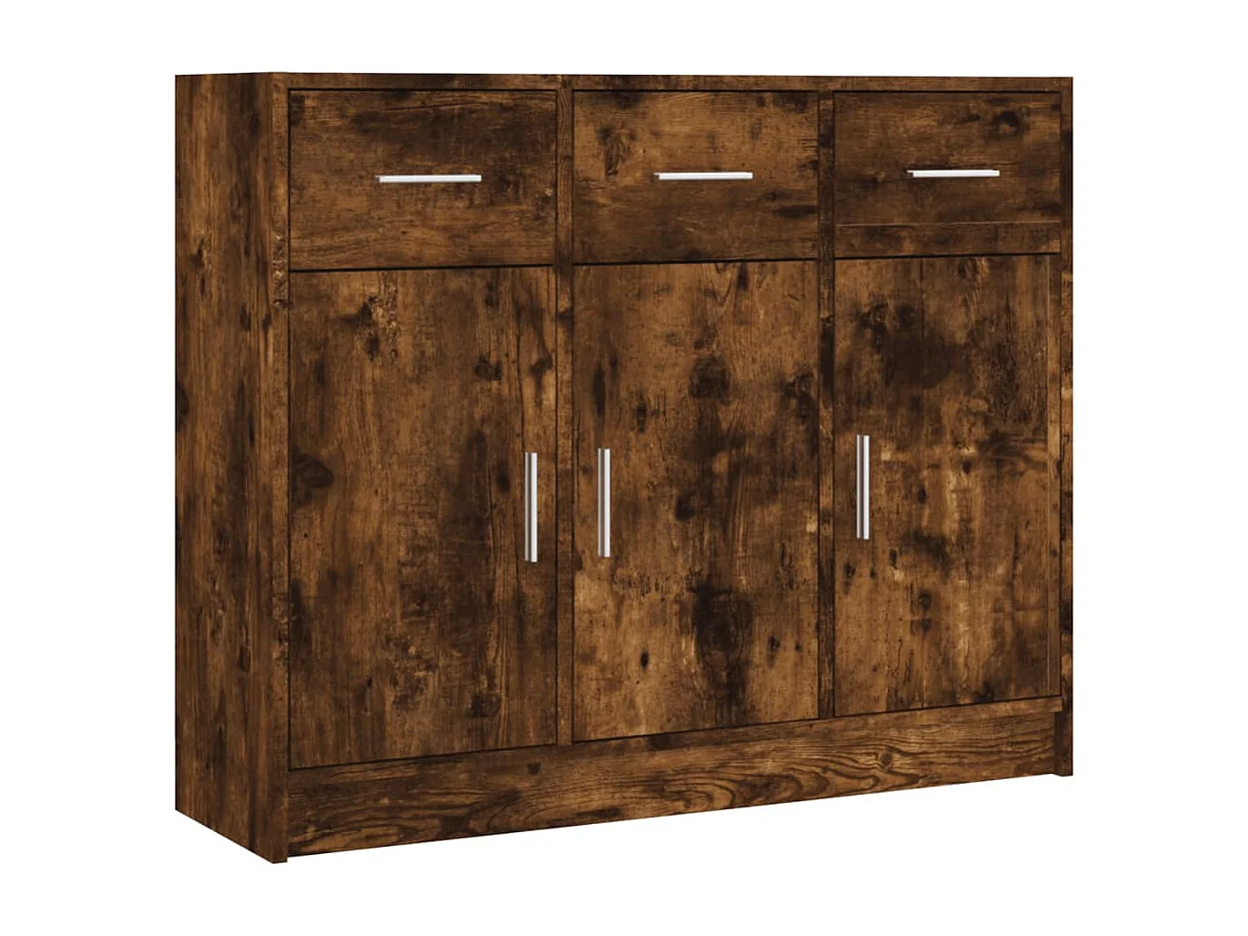 Credenza Rovere Fumo 91x28x75 cm in Legno Multistrato