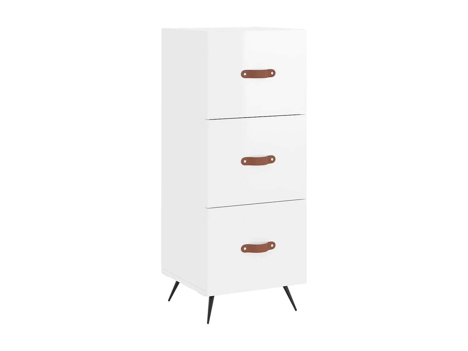 Sideboard Hochglanz-Weiß 34,5x34x90 cm Holzwerkstoff