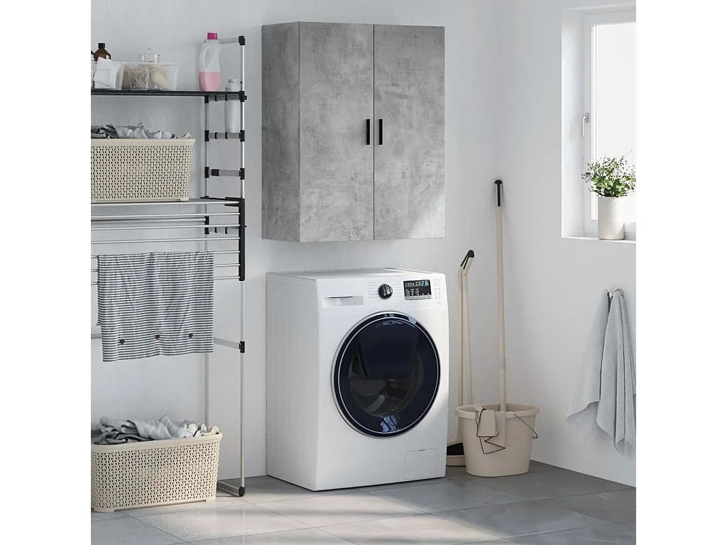 Armoire murale gris béton 69,5x34x90 cm