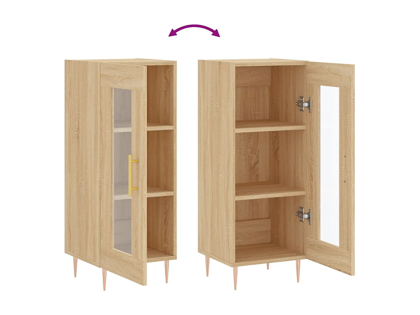 Dressoir 34,5x34x90 cm bewerkt hout sonoma eiken