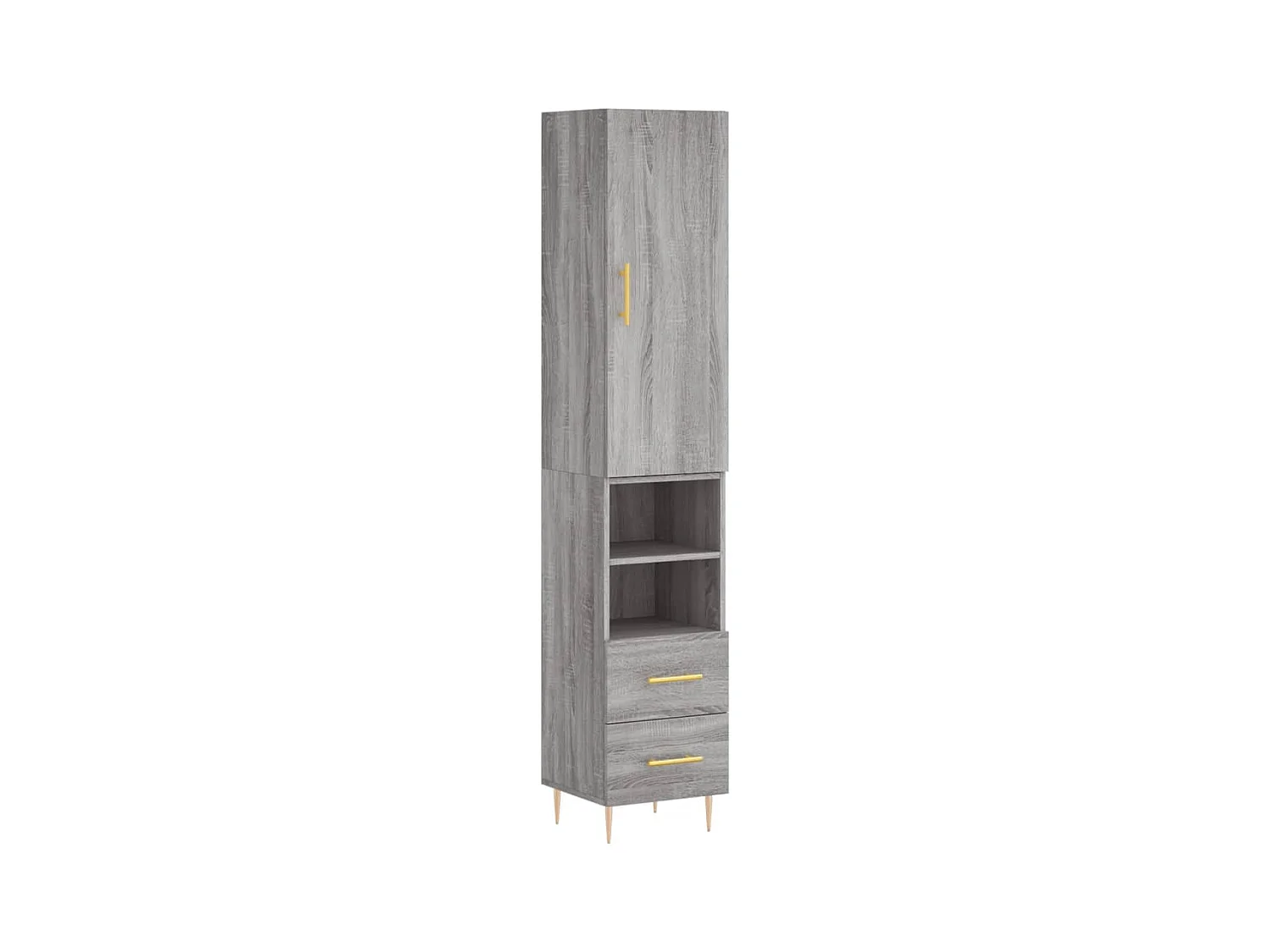 Highboard Grau Sonoma 34,5x34x180 cm Holzwerkstoff