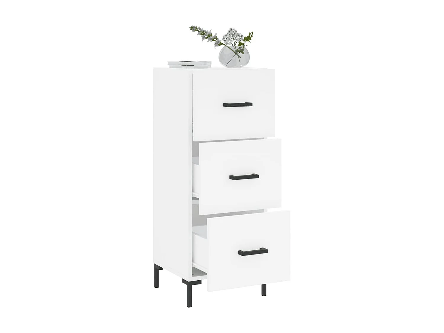 Sideboard Weiß 34,5x34x90 cm Holzwerkstoff