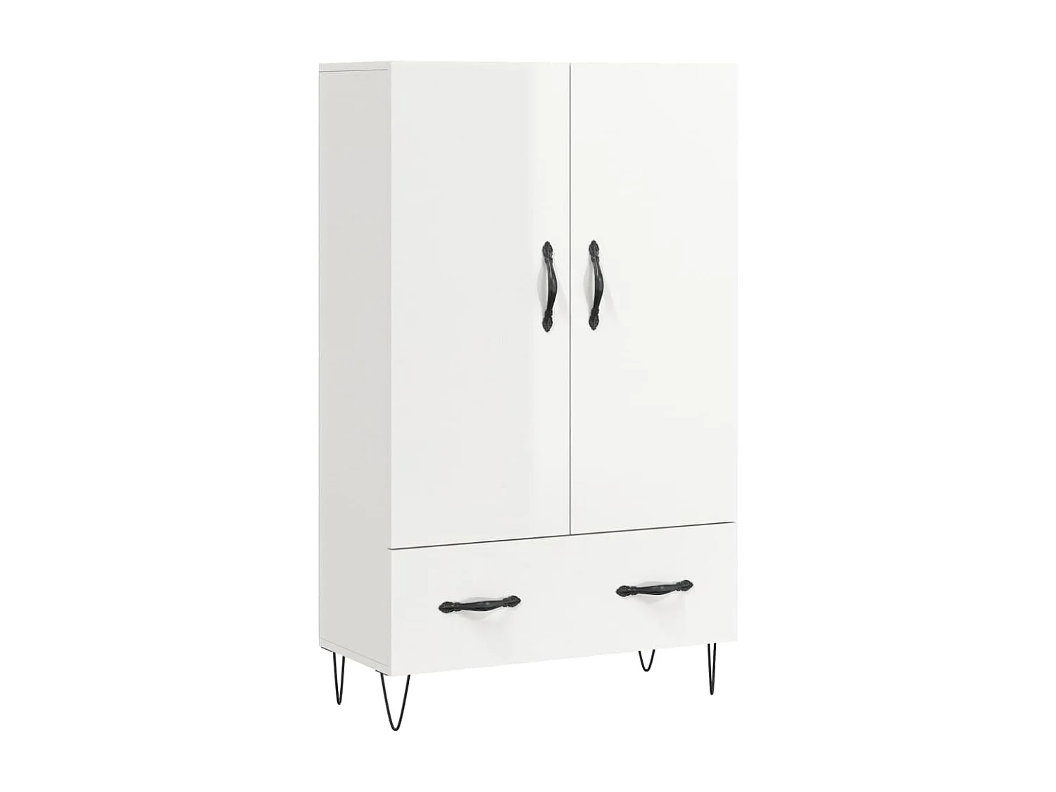 Aparador alto 69,5x31x115 cm derivados madeira branco brilhante