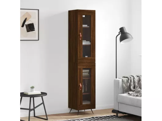 Kauf Unique Highboard Braun Eichen-Optik 34,5x34x180 cm Holzwerkstoff