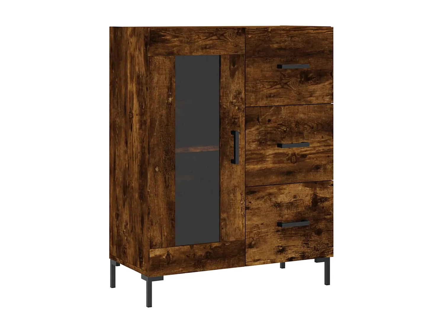 Buffet chêne fumé 69,5x34x90 cm bois d'ingénierie