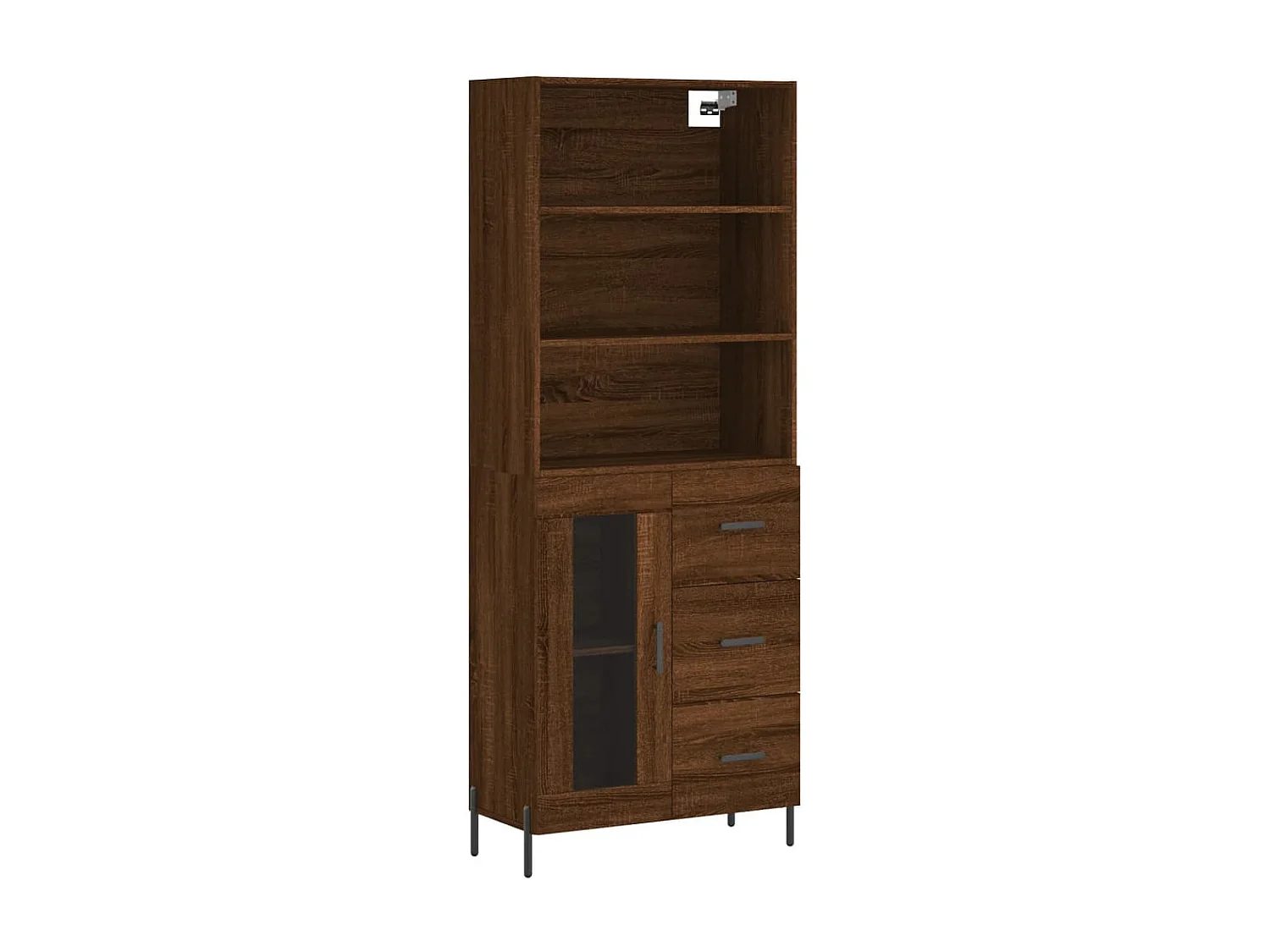 Buffet haut Chêne marron 69,5x34x180 cm Bois d'ingénierie