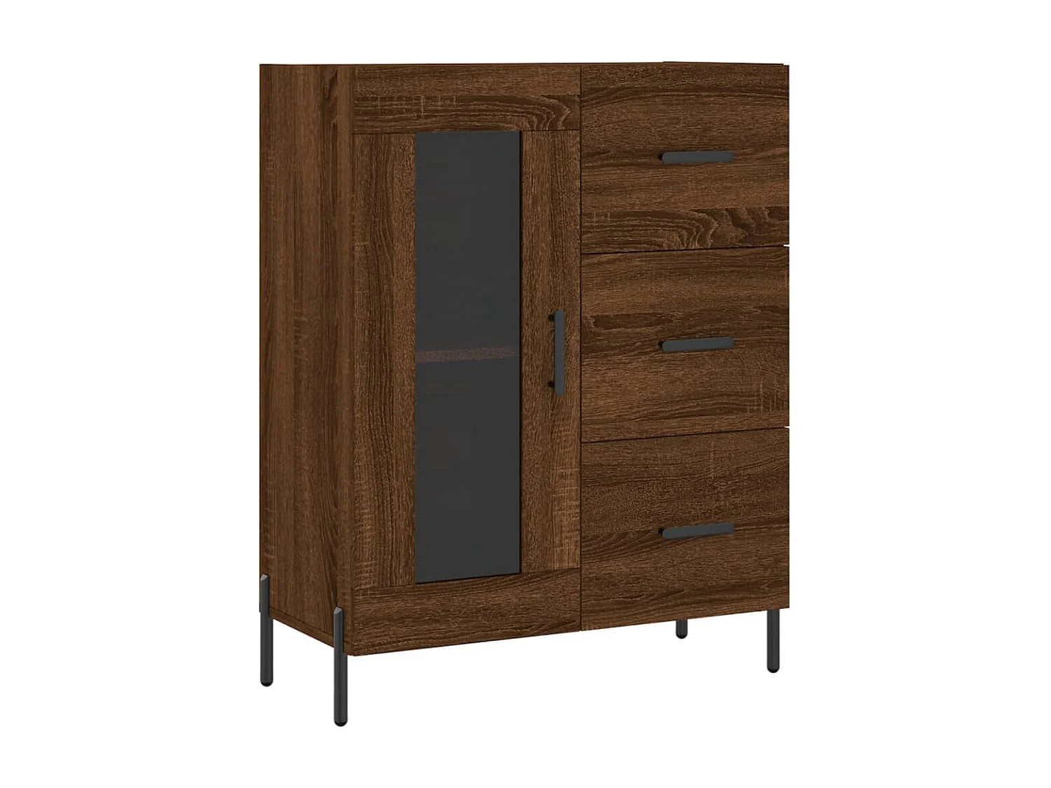 Buffet haut Chêne marron 69,5x34x180 cm Bois d'ingénierie