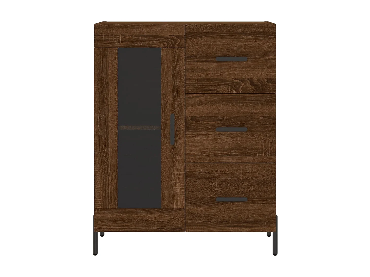 Buffet haut Chêne marron 69,5x34x180 cm Bois d'ingénierie