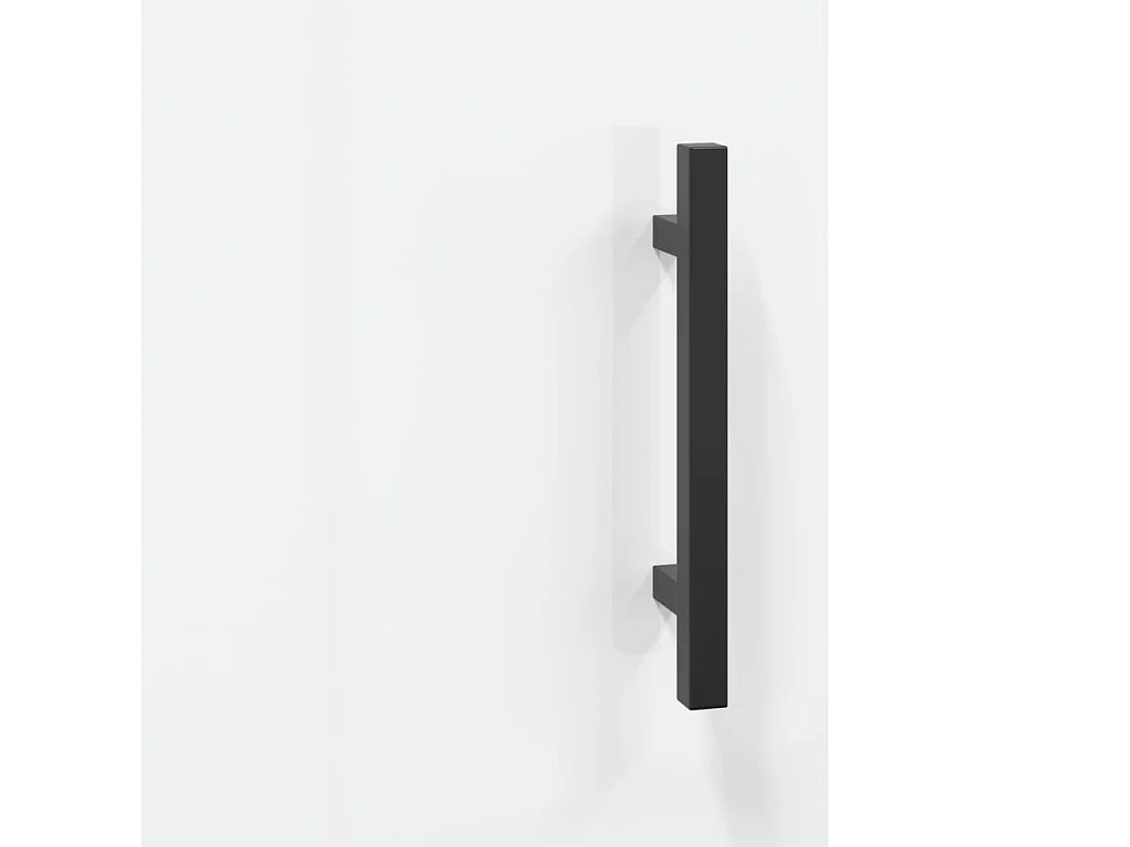 Aparador alto madera contrachapada blanco brillo 34,5x34x180 cm