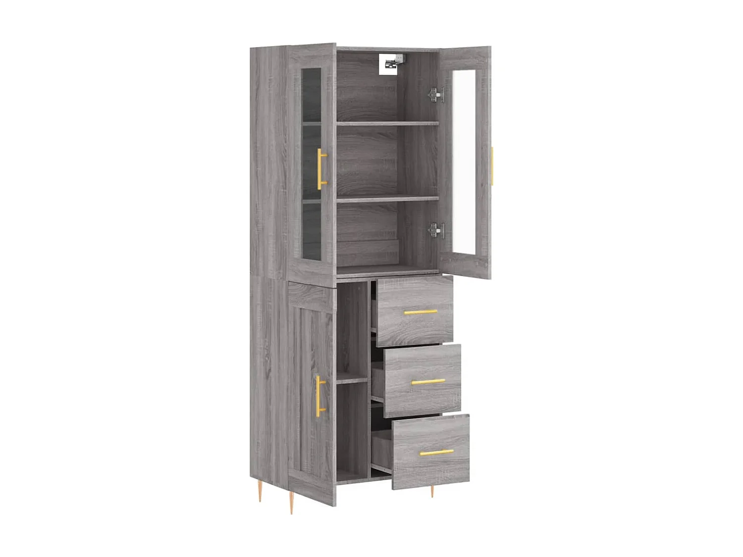 Buffet haut Sonoma gris 69,5x34x180 cm Bois d'ingénierie