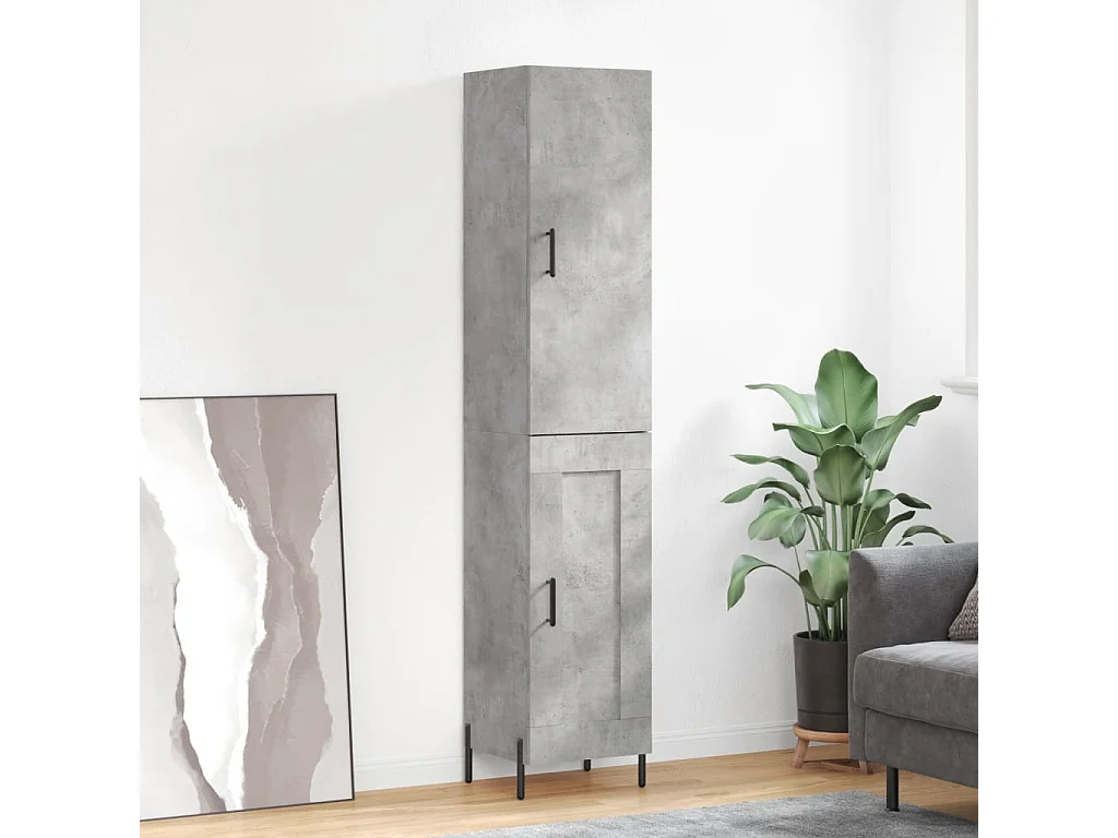 Highboard Betongrau 34,5x34x180 cm Holzwerkstoff