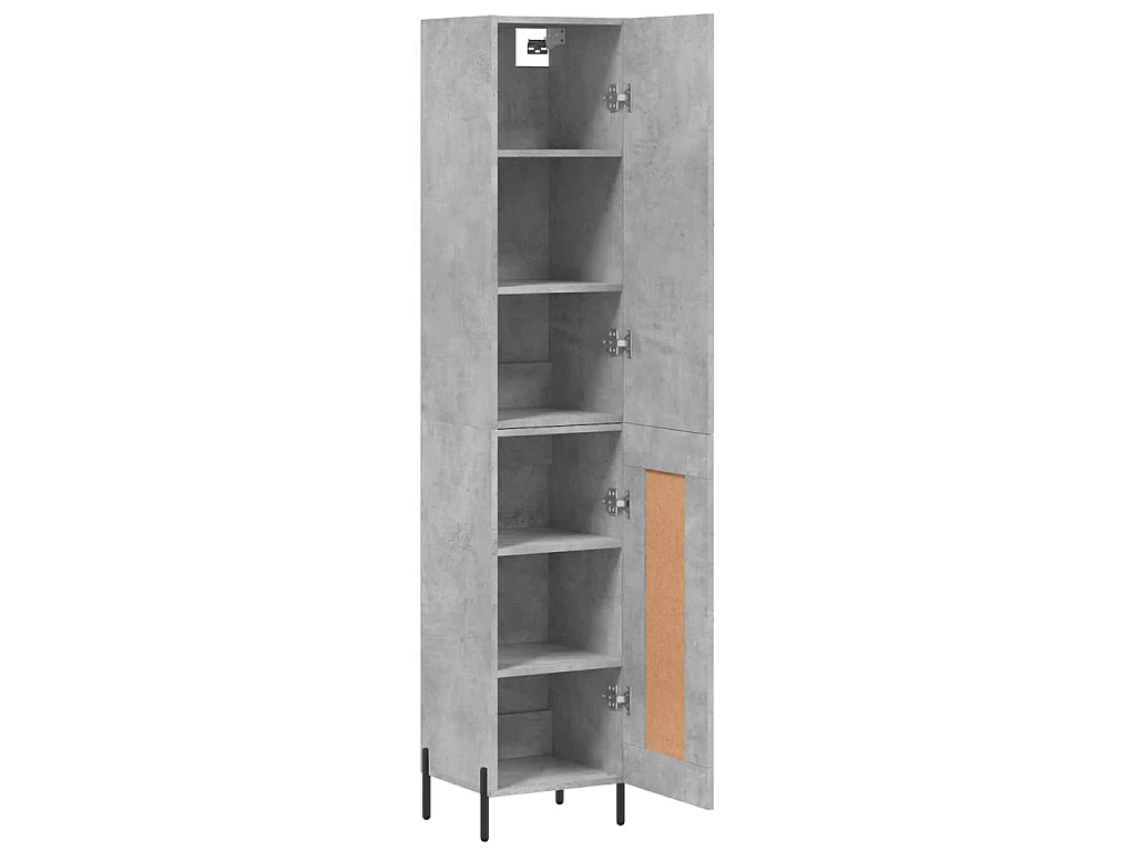 Highboard Betongrau 34,5x34x180 cm Holzwerkstoff