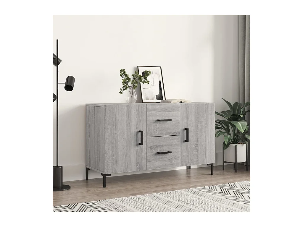 Buffet sonoma gris 100x36x60 cm bois d'ingénierie