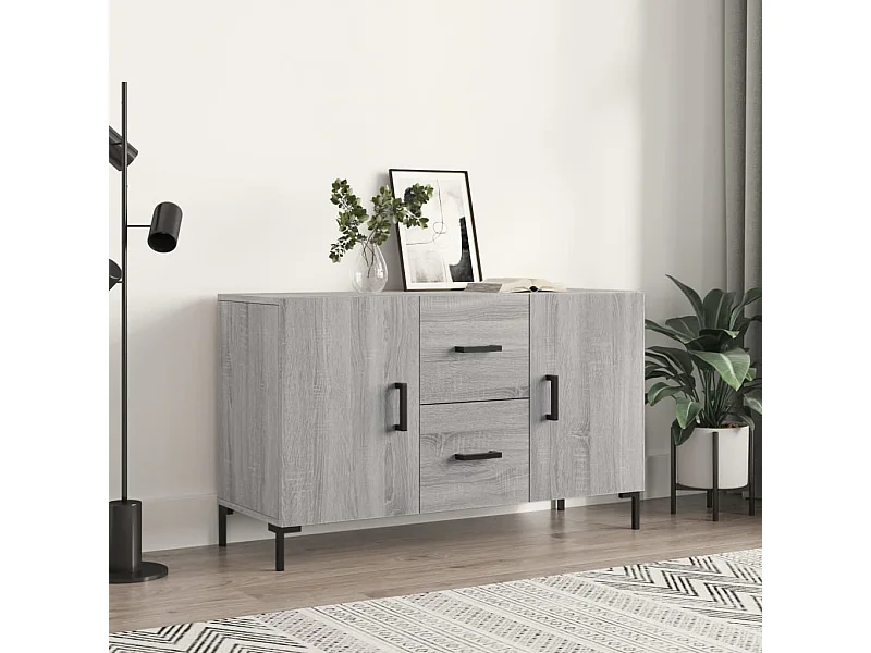Credenza Grigio Sonoma 100x36x60 cm in Legno Multistrato