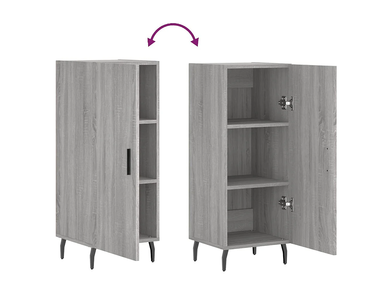 Buffet Sonoma gris 34,5x34x90 cm Bois d'ingénierie