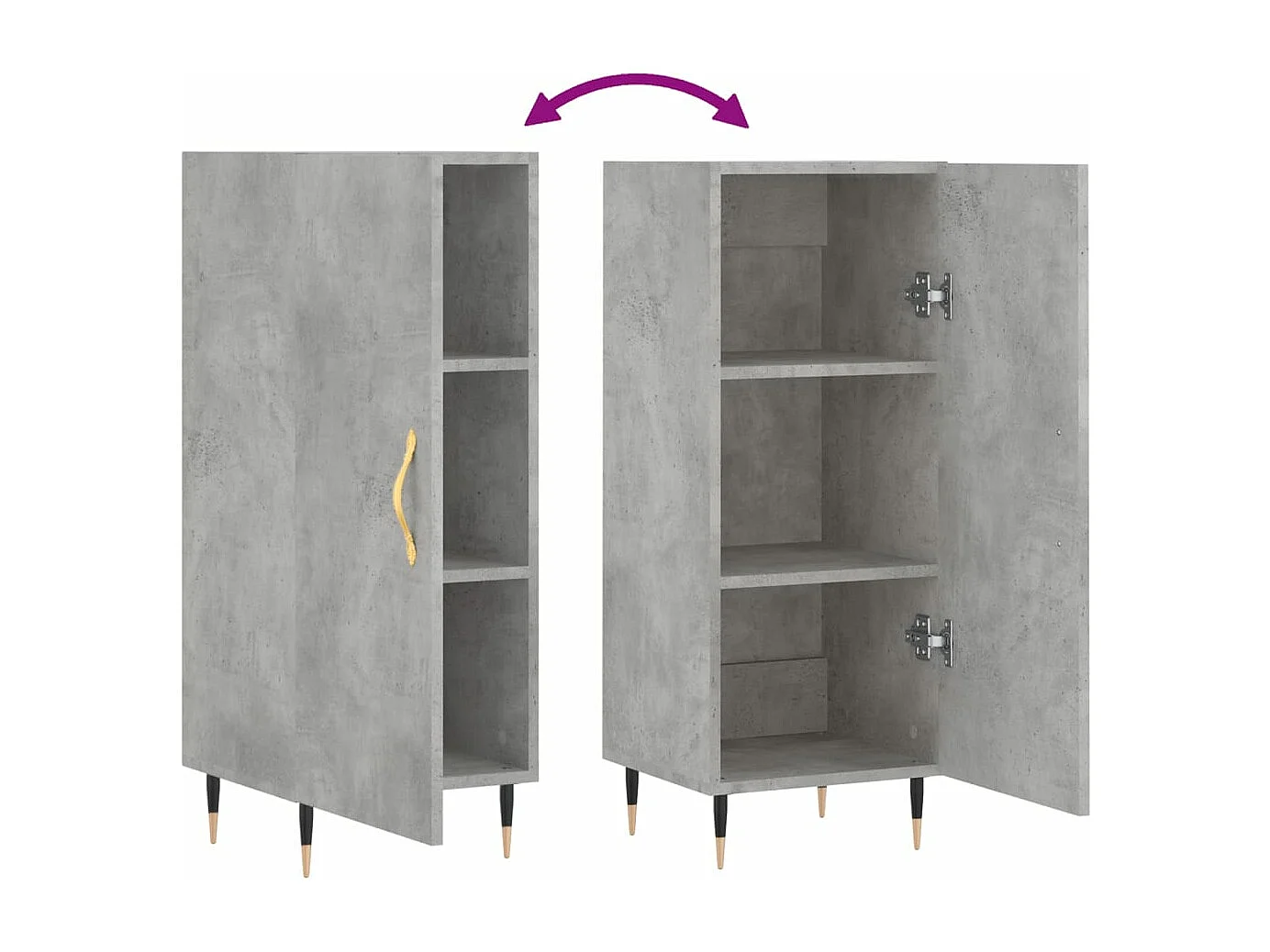 Sideboard Betongrau 34,5x34x90 cm Holzwerkstoff