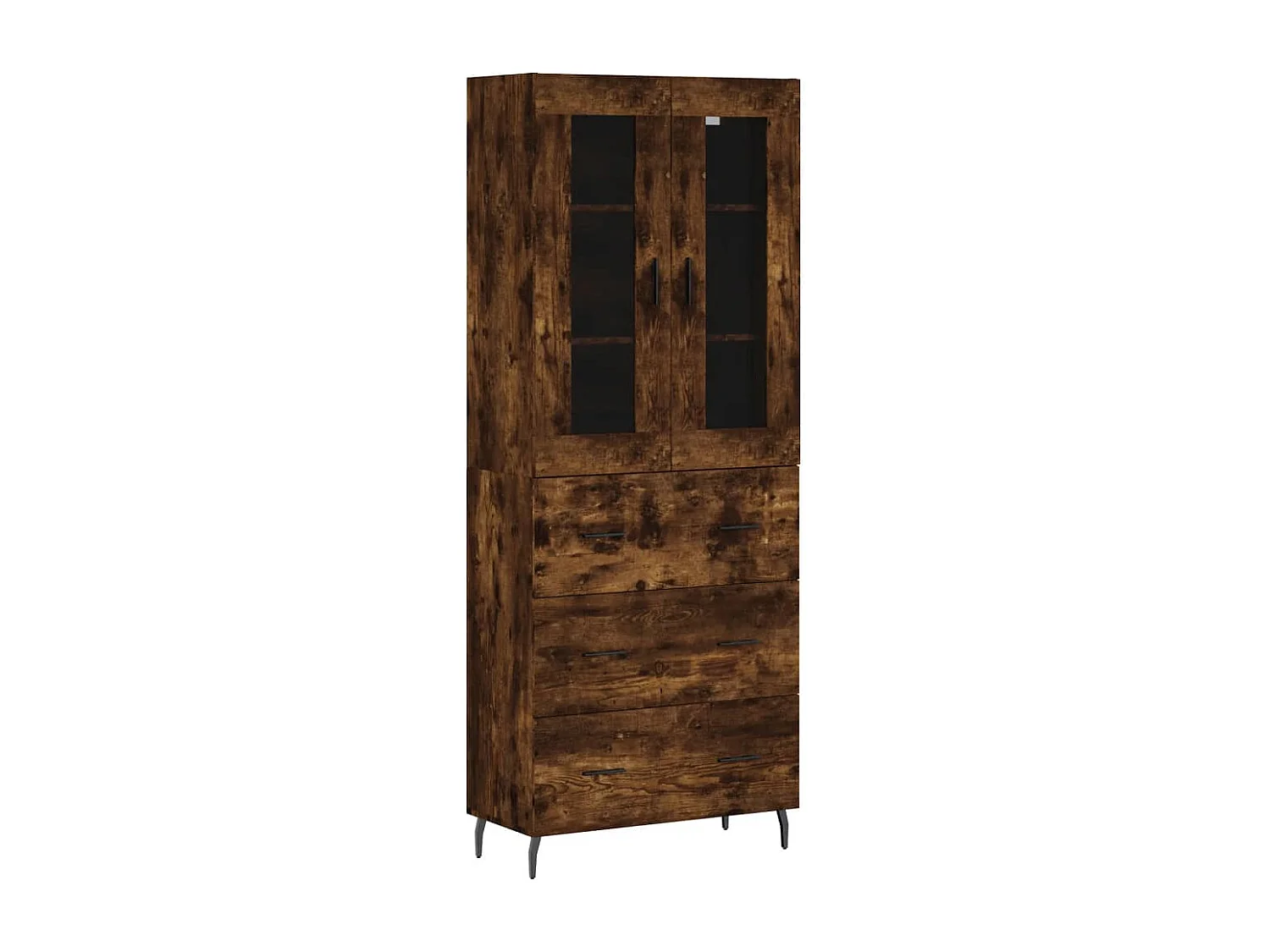 Buffet haut Chêne fumé 69,5x34x180 cm Bois d'ingénierie