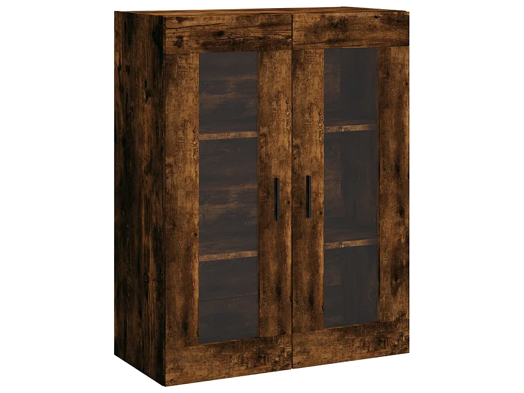 Hoge kast 69,5x34x180 cm bewerkt hout gerookt eikenkleurig