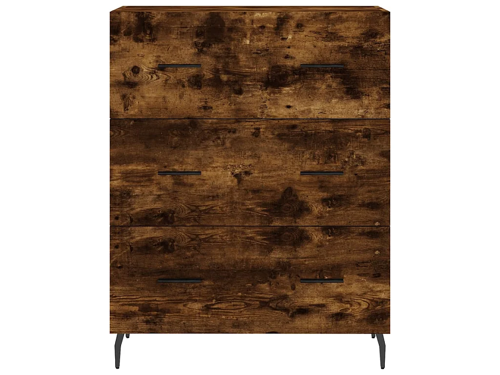 Hoge kast 69,5x34x180 cm bewerkt hout gerookt eikenkleurig