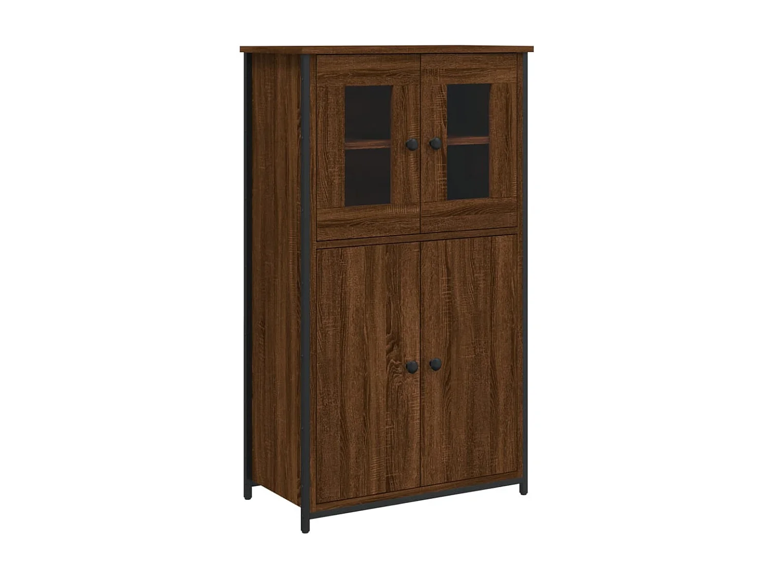Buffet haut chêne marron 62x32x106,5 cm bois d'ingénierie