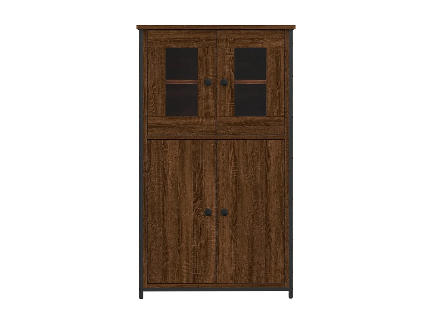 Buffet haut chêne marron 62x32x106,5 cm bois d'ingénierie