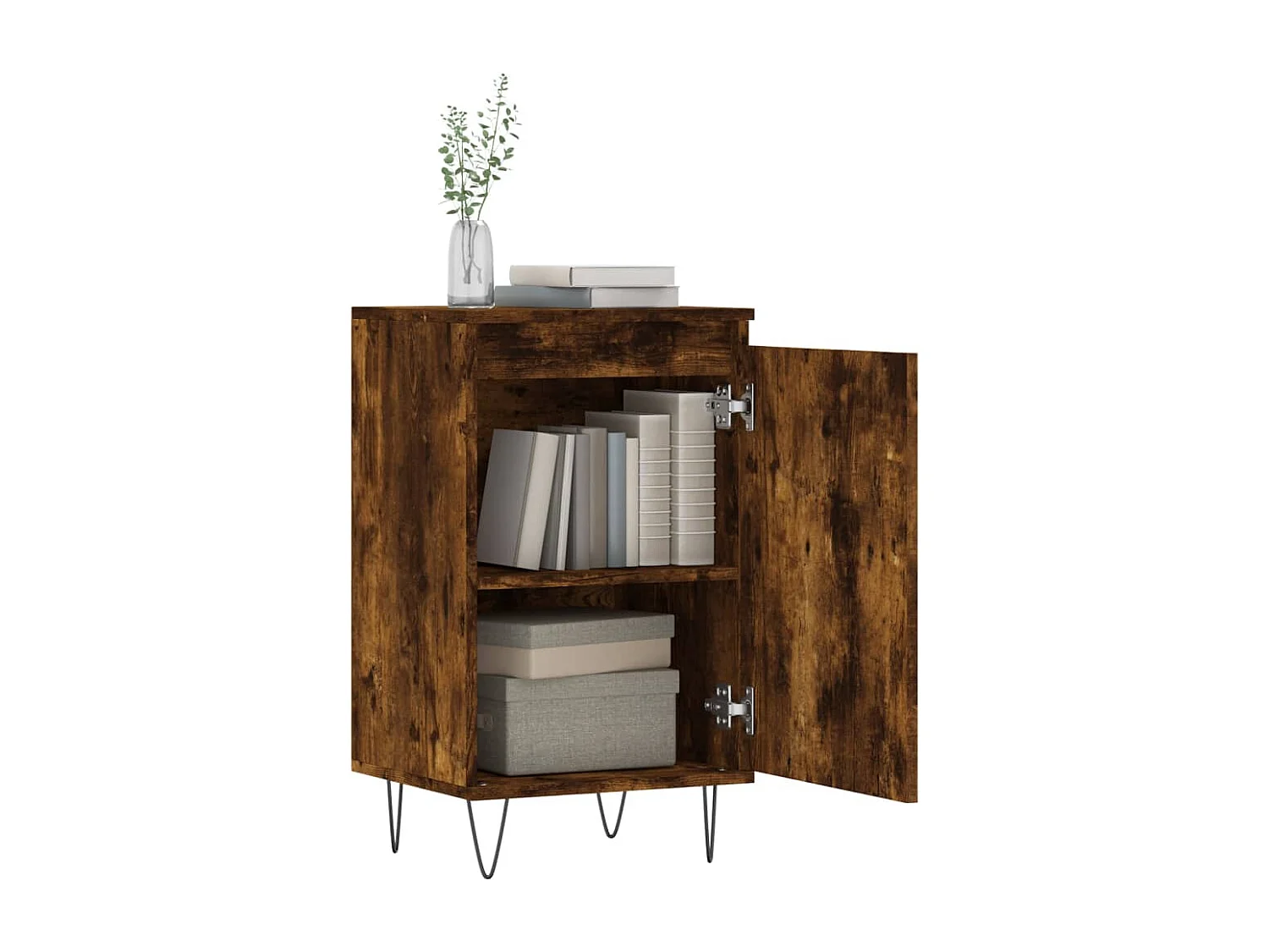 Dressoir 40x35x70 cm bewerkt hout gerookt eikenkleurig