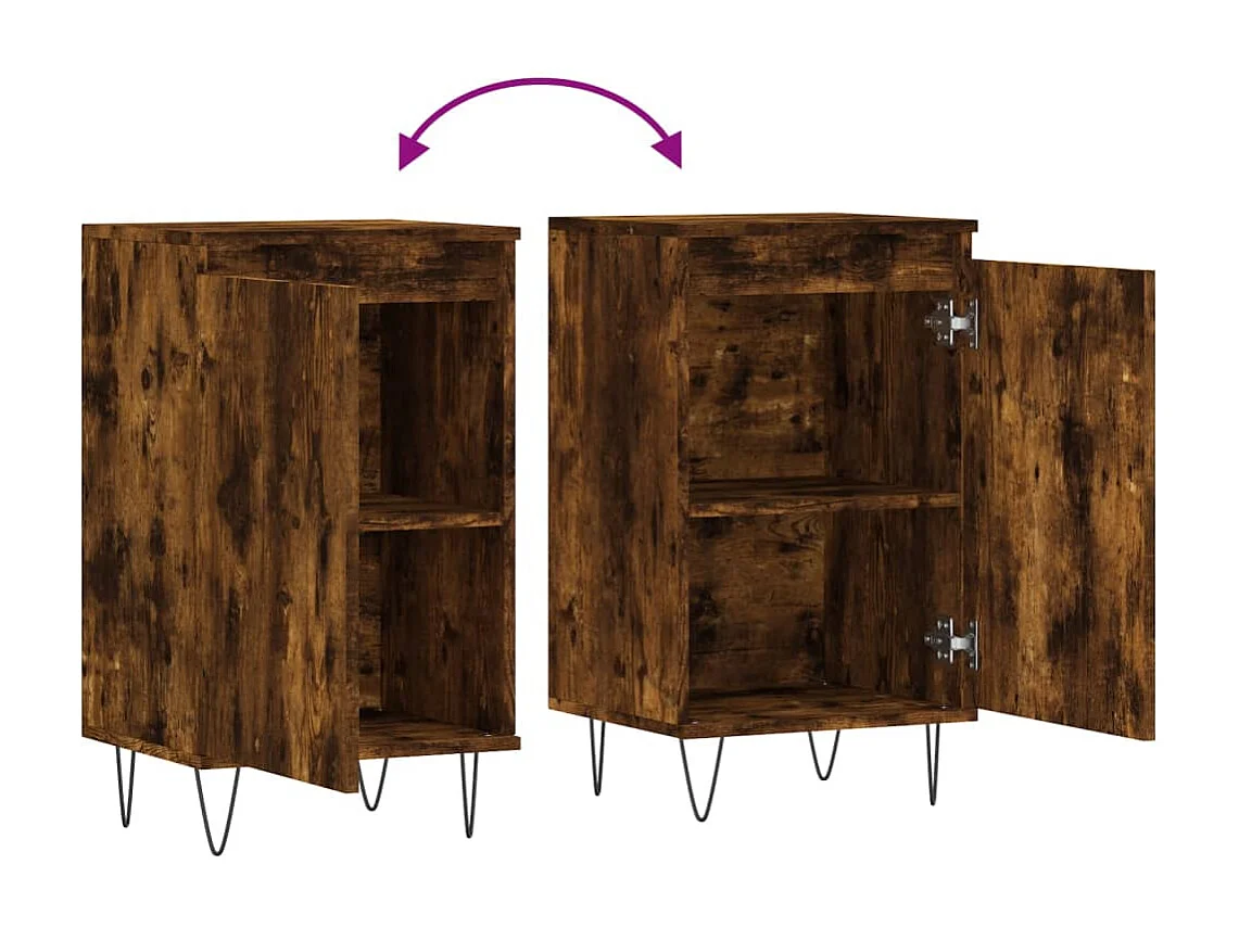 Dressoir 40x35x70 cm bewerkt hout gerookt eikenkleurig