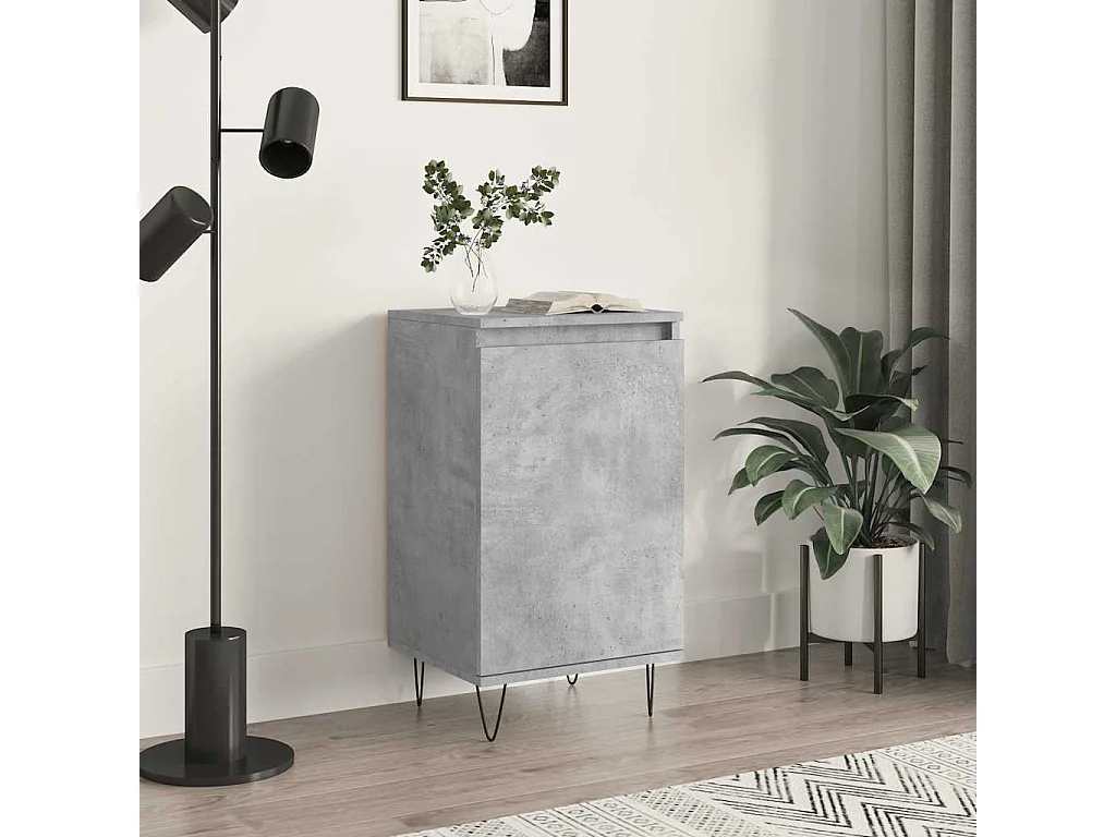 Buffet gris béton 40x35x70 cm bois d'ingénierie
