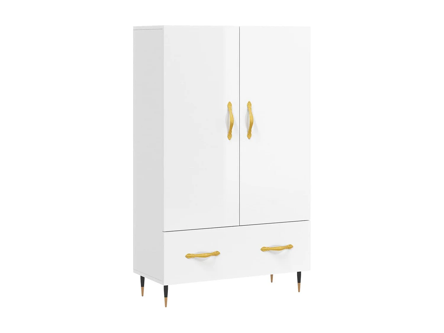 Aparador alto 69,5x31x115 cm derivados madeira branco brilhante